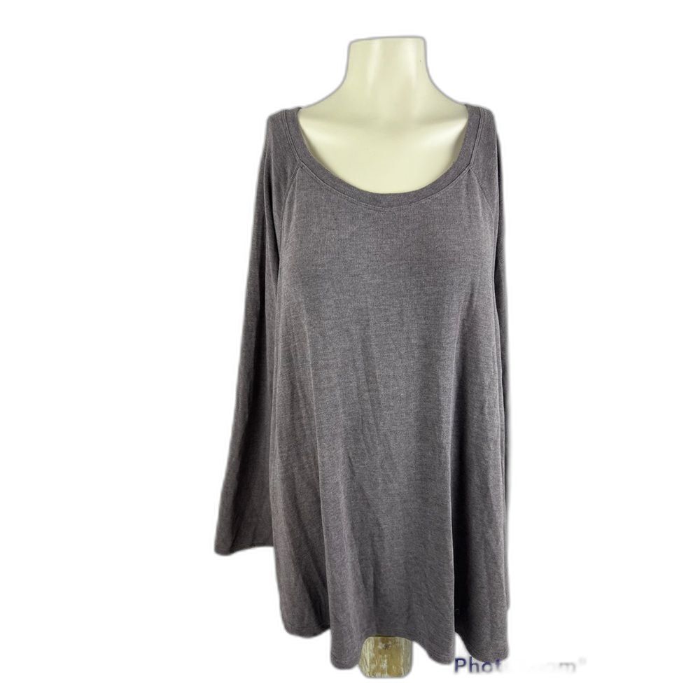Tommy Hilfiger Womens Sport Long Sleeve Scoop Neck Shirt Top Gray Size XXL